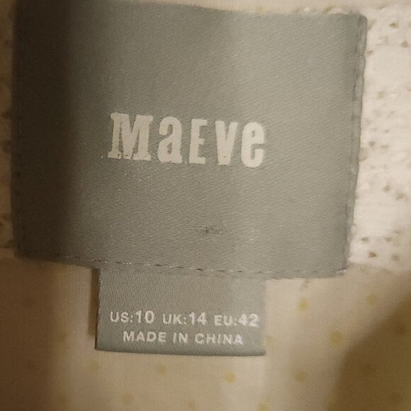 Maeve Womens Light Yellow Swiss Dot Button Down Shirt 10 - Picture 4 of 6